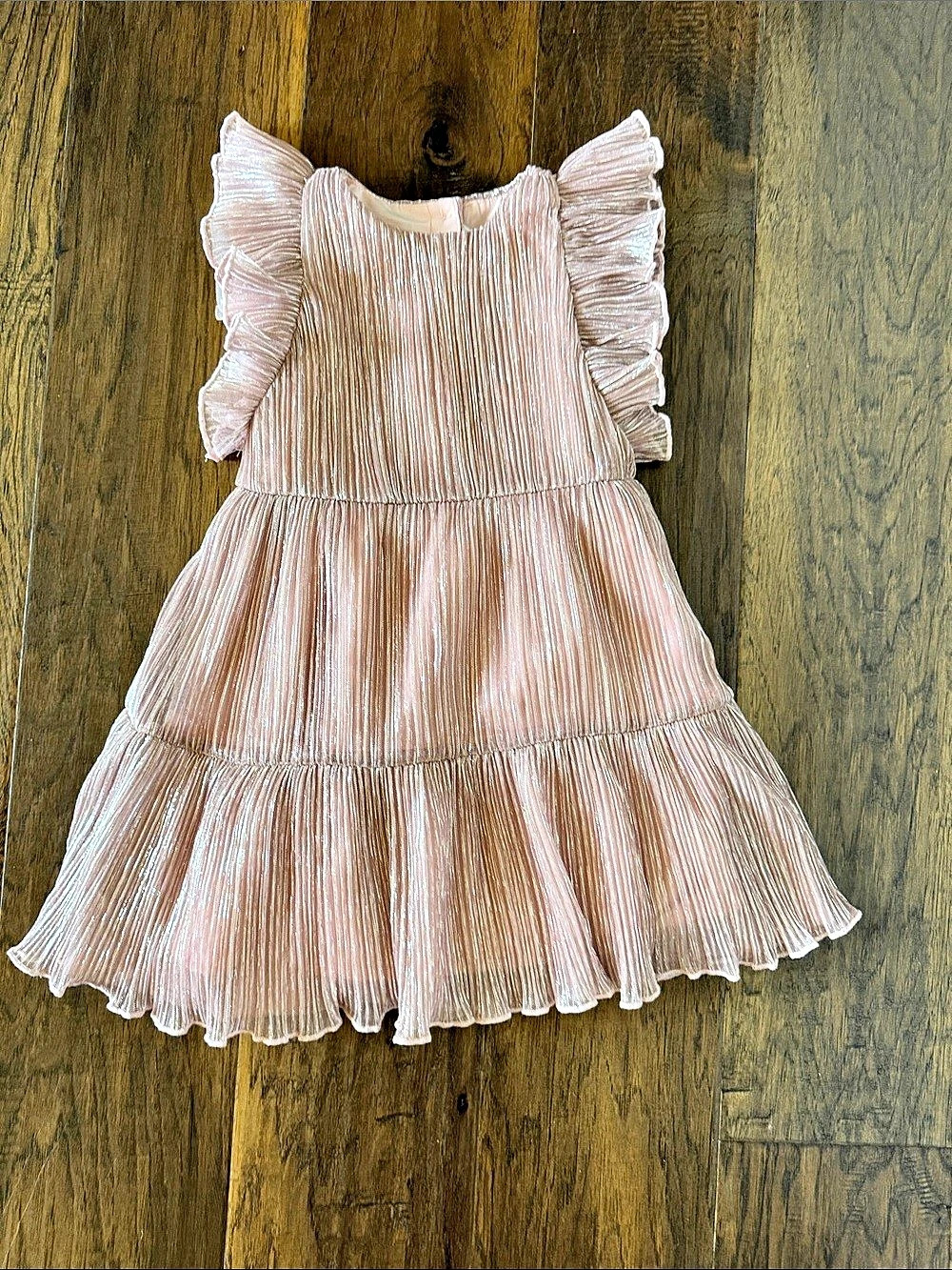 Janie and Jack The Pleated Shimmer Dress Pink Girls 5T